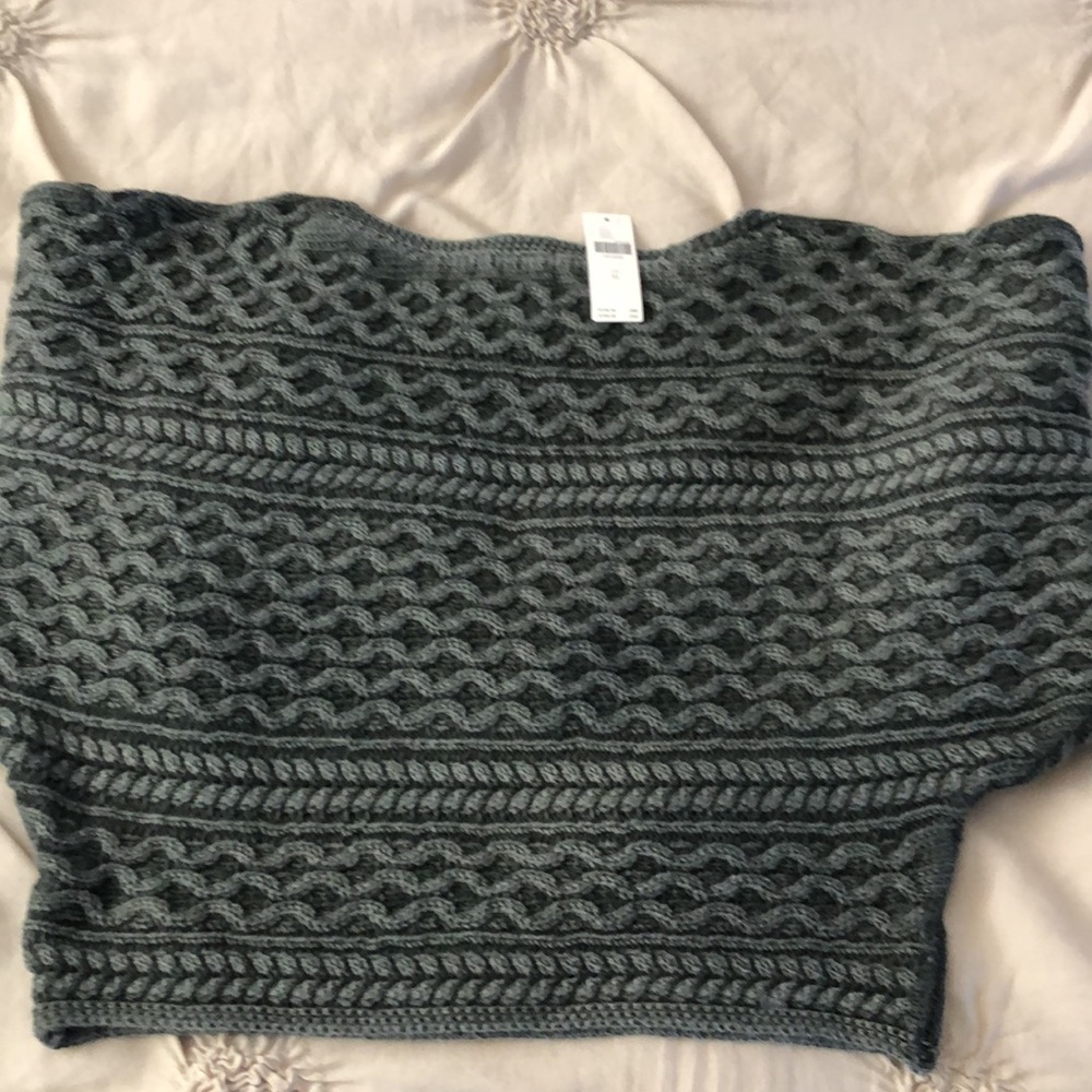 Pilcro Anthropologie green crop 100% cotton XL sweater NWT - Picture 5 of 10
